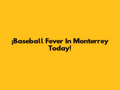 ¡Baseball Fever In Monterrey Today!