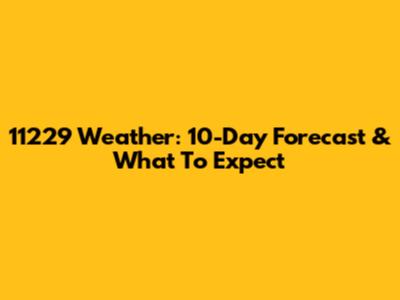 11229 Weather: 10-Day Forecast & What To Expect