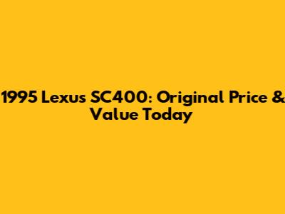 1995 Lexus SC400: Original Price & Value Today