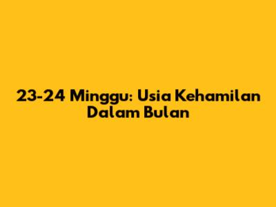 23-24 Minggu: Usia Kehamilan Dalam Bulan