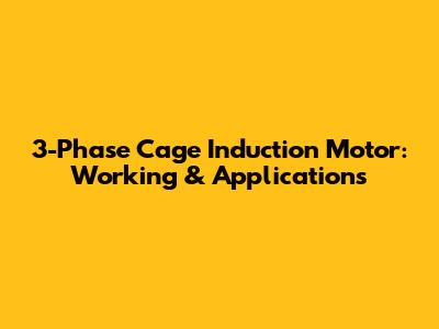 3-Phase Cage Induction Motor: Working & Applications