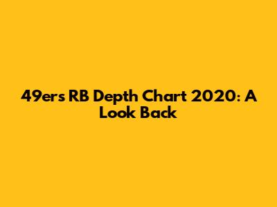 49ers RB Depth Chart 2020: A Look Back