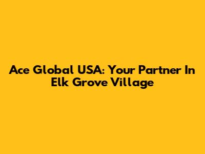 Ace Global USA: Your Partner In Elk Grove Village