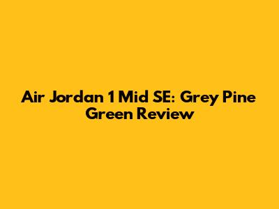 Air Jordan 1 Mid SE: Grey Pine Green Review