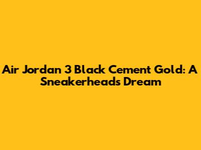 Air Jordan 3 Black Cement Gold: A Sneakerhead's Dream