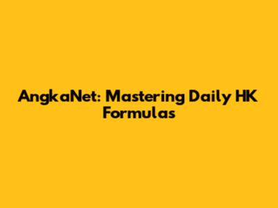 AngkaNet: Mastering Daily HK Formulas