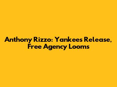 Anthony Rizzo: Yankees Release, Free Agency Looms