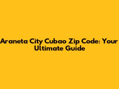 Araneta City Cubao Zip Code: Your Ultimate Guide