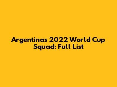 Argentina's 2022 World Cup Squad: Full List