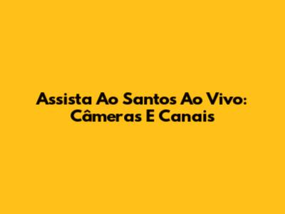 Assista Ao Santos Ao Vivo: Câmeras E Canais