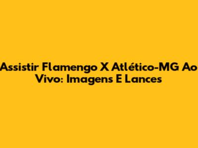 Assistir Flamengo X Atlético-MG Ao Vivo: Imagens E Lances