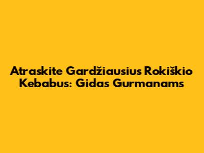 Atraskite Gardžiausius Rokiškio Kebabus: Gidas Gurmanams