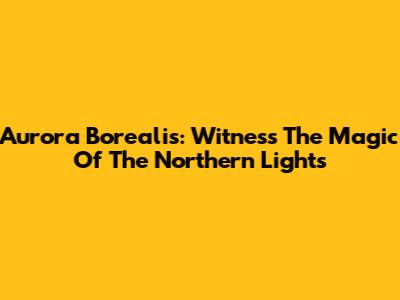 Aurora Borealis: Witness The Magic Of The Northern Lights