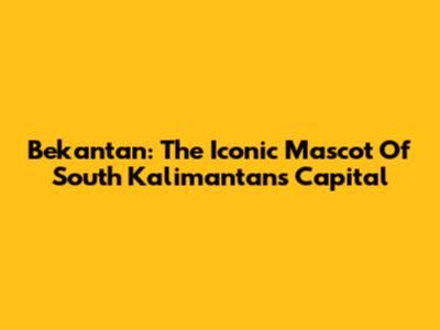 Bekantan: The Iconic Mascot Of South Kalimantan's Capital