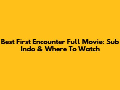 Best First Encounter Full Movie: Sub Indo & Where To Watch