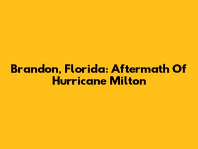 Brandon, Florida: Aftermath Of Hurricane Milton