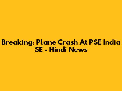 Breaking: Plane Crash At PSE India SE - Hindi News