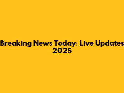 Breaking News Today: Live Updates 2025