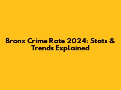 Bronx Crime Rate 2024: Stats & Trends Explained