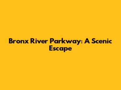 Bronx River Parkway: A Scenic Escape