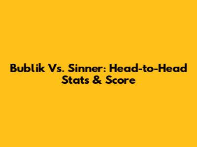 Bublik Vs. Sinner: Head-to-Head Stats & Score