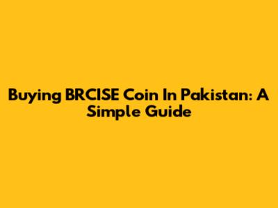 Buying BRCISE Coin In Pakistan: A Simple Guide