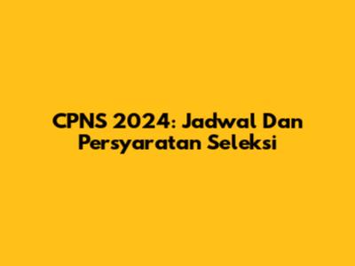 CPNS 2024: Jadwal Dan Persyaratan Seleksi