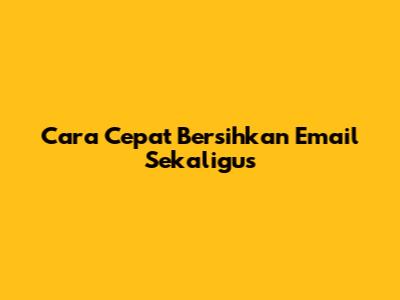 Cara Cepat Bersihkan Email Sekaligus