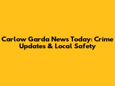 Carlow Garda News Today: Crime Updates & Local Safety