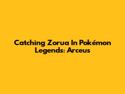 Catching Zorua In Pokémon Legends: Arceus