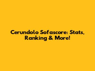 Cerundolo Sofascore: Stats, Ranking & More!