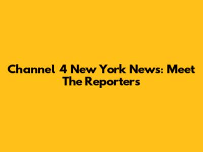 Channel 4 New York News: Meet The Reporters