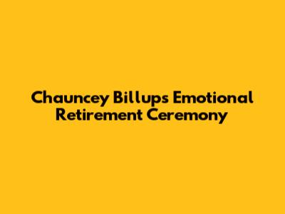 Chauncey Billups' Emotional Retirement Ceremony