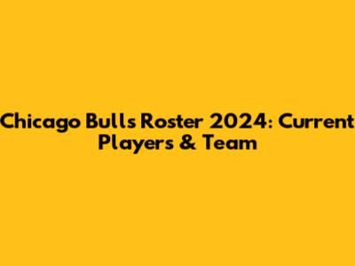 Chicago Bulls Roster 2024: Current Players & Team