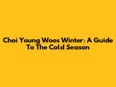 Choi Young Woo's Winter: A Guide To The Cold Season