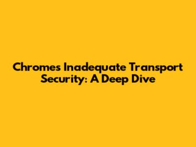 Chrome's Inadequate Transport Security: A Deep Dive