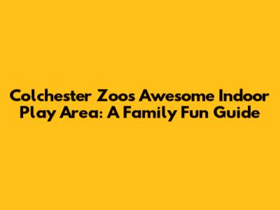 Colchester Zoo's Awesome Indoor Play Area: A Family Fun Guide