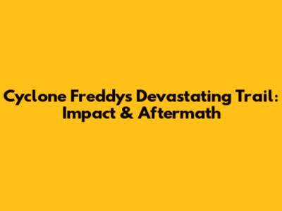 Cyclone Freddy's Devastating Trail: Impact & Aftermath