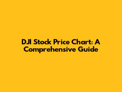DJI Stock Price Chart: A Comprehensive Guide