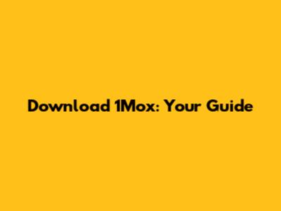 Download 1Mox: Your Guide