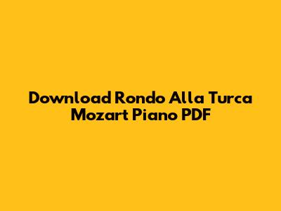 Download Rondo Alla Turca Mozart Piano PDF