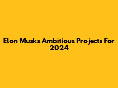 Elon Musk's Ambitious Projects For 2024