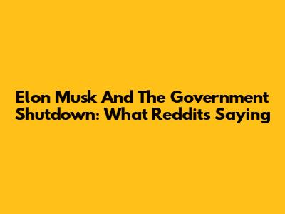 Elon Musk And The Government Shutdown: What Reddit's Saying