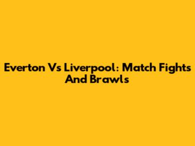 Everton Vs Liverpool: Match Fights And Brawls
