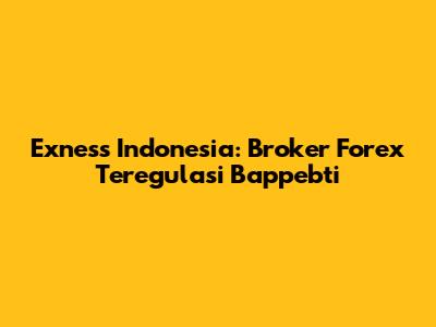 Exness Indonesia: Broker Forex Teregulasi Bappebti