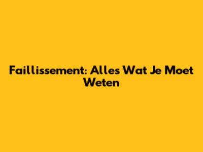 Faillissement: Alles Wat Je Moet Weten