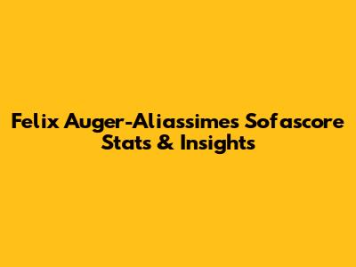 Felix Auger-Aliassime's Sofascore Stats & Insights