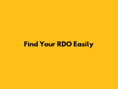 Find Your RDO Easily