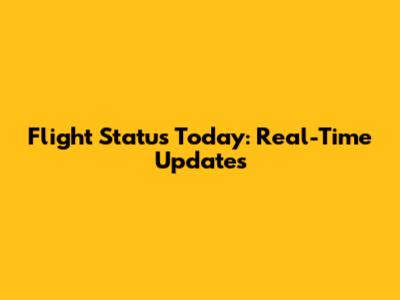 Flight Status Today: Real-Time Updates