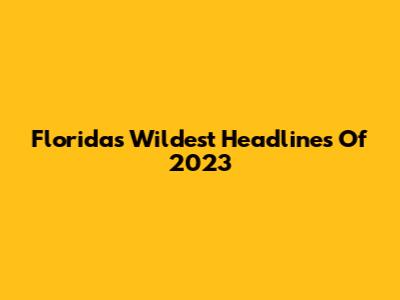 Florida's Wildest Headlines Of 2023